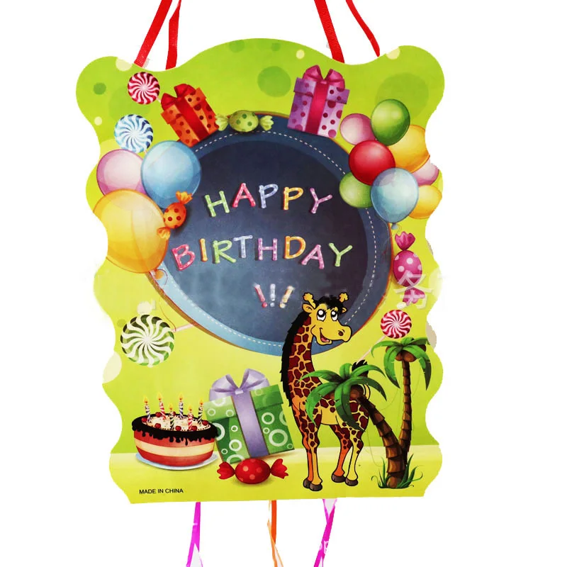 Прекрасный Жираф pinata Фламинго Партия Бумажная Складная пиньята для счастливого