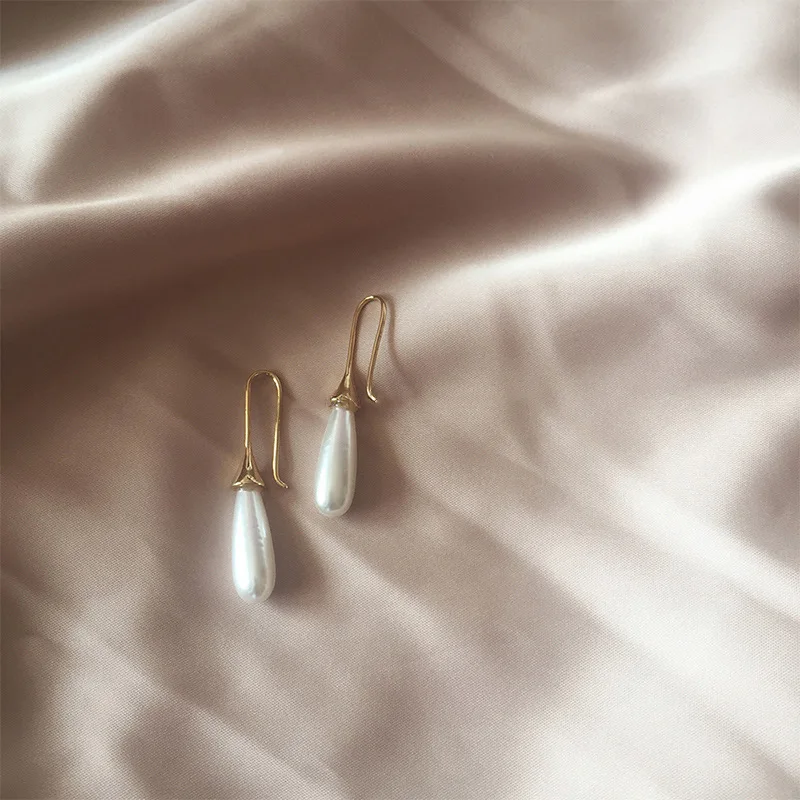 

Retro Fashion Earrings Female Korean Temperament All-Match Drop Pearl Earrings Earrings Personality Trendy Student Ear Jewelry