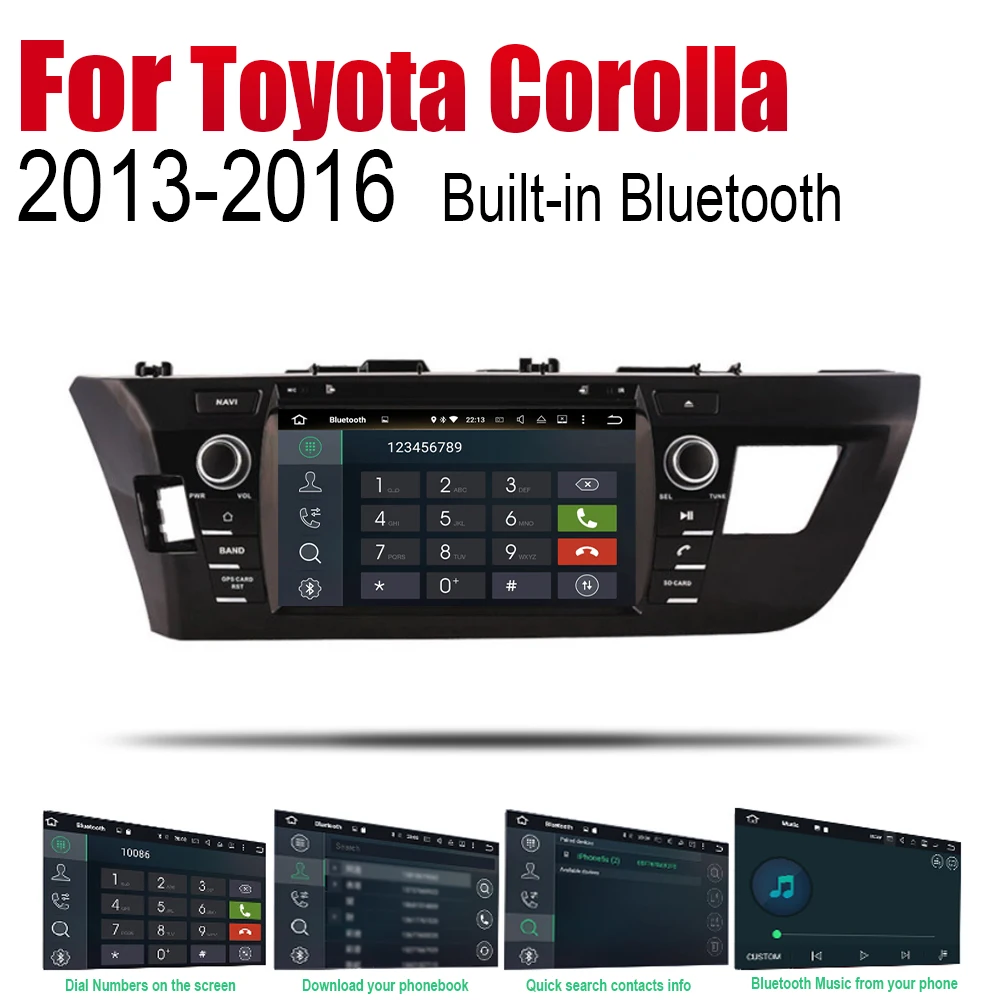 For Toyota Corolla 2013~2016 2din Car Accessories Android Multimedia DVD Player GPS Navigation Radio System DSP Stereo Head Unit |