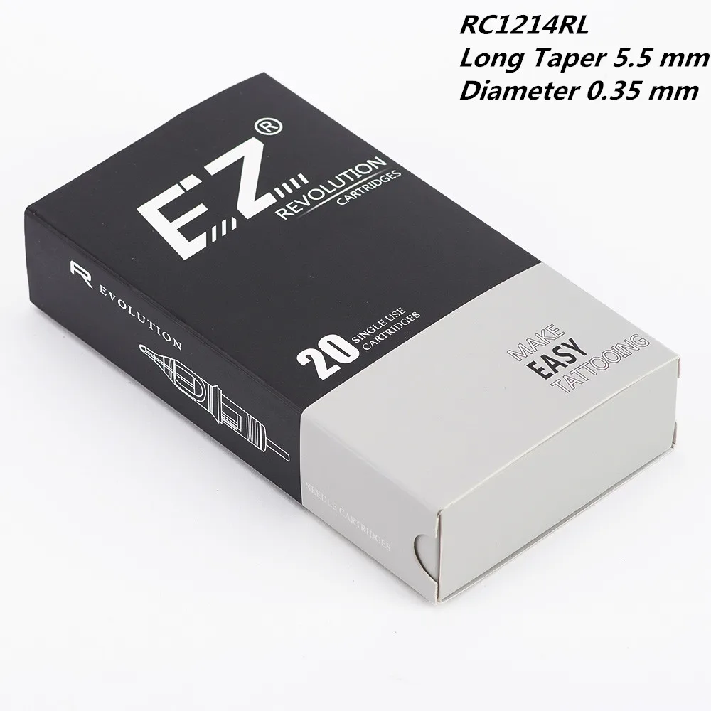 

RC1214RL EZ революция татуировки картридж #12 (0,35 мм) длинный с коническим отверстием производства круглого вкладыша иглы для татуировки & Пермане...
