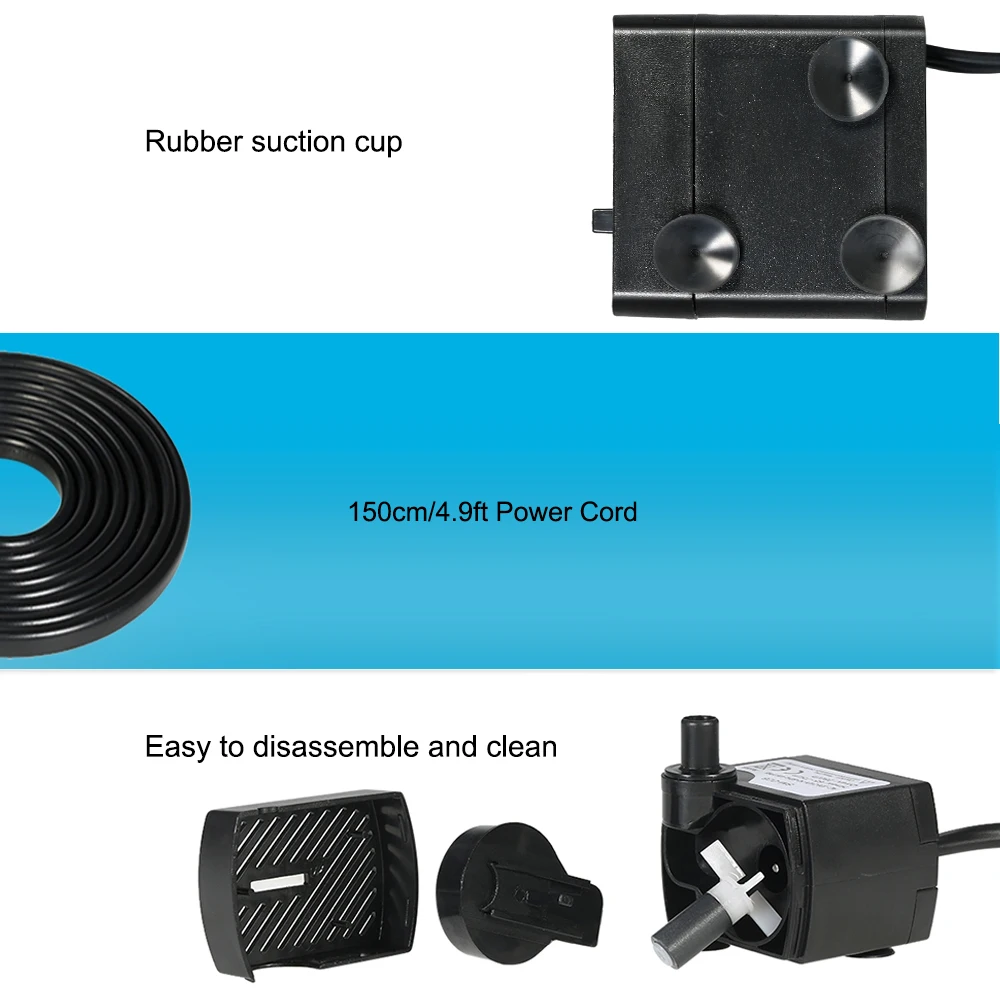 Погружной водяной мини-насос 2/2 5/4 Вт для аквариумов настольные фонтанчики прудов