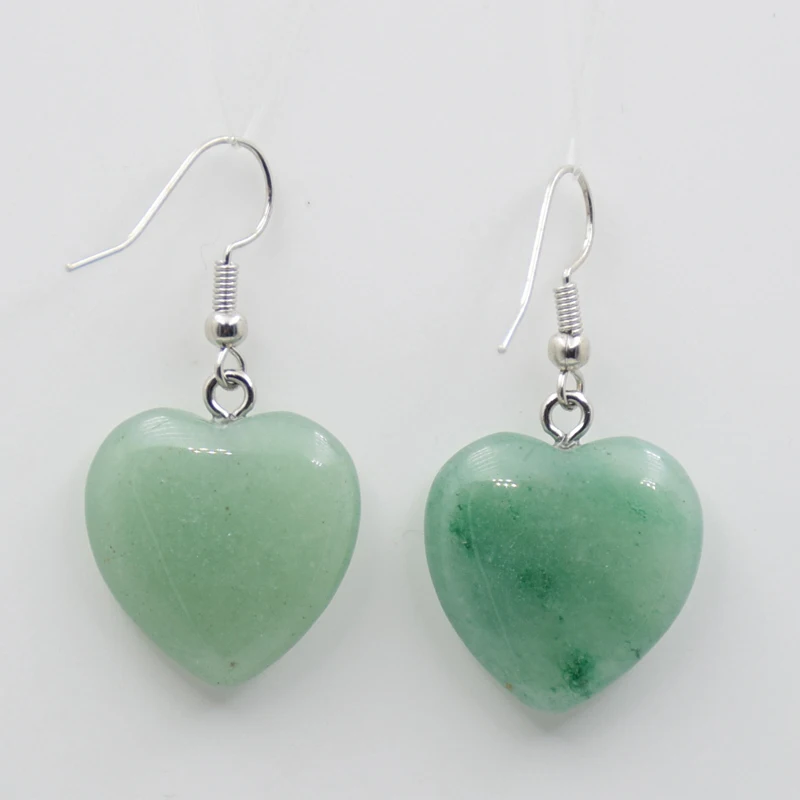 Серьги из натурального камня в форме сердца крючка подвеска серьги-капли розовый