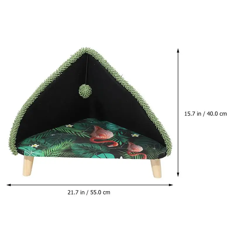 

1Pc Cat House Safe Fine Novel Triangular Decoration Pet Supplies Sleeping Cushion