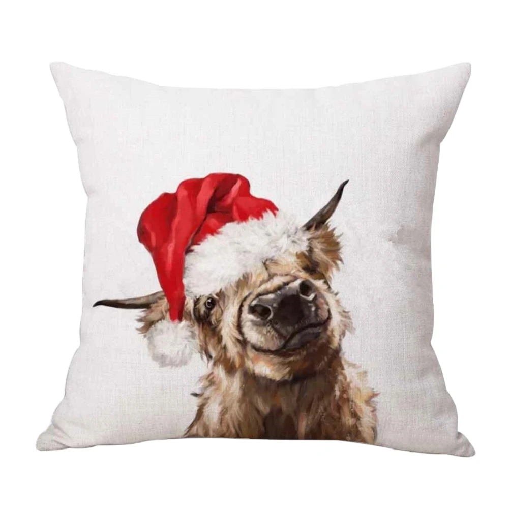 Наволочка для подушки с изображением коровы льняная подушка в форме коров