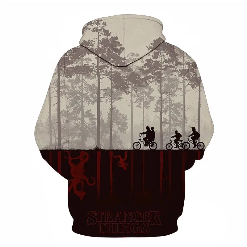 Stranger Thing s Новая мода 3D печатная белая мужская толстовка с капюшоном модная графическая Толстовка Повседневный Уличная пуловер хип хоп толстовки уличная одежда Stranger Thing