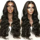 26 дюймовые длинные натуральные волнистые синтетические кружевные передние парики для чернокожих женщин с предварительно выщипанными волосами Волосы без клея волосы с плотностью