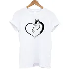 Женская футболка с принтом love horse, женская футболка с коротким рукавом, модная уличная футболка 2020, женская одежда в стиле Харадзюку