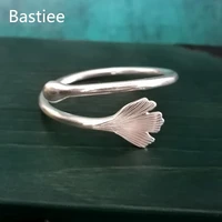bastiee 999 sterling silver bangle for women ginkgo leaf charm bracelet argent hmong handmade luxury jewelry chinese vintage