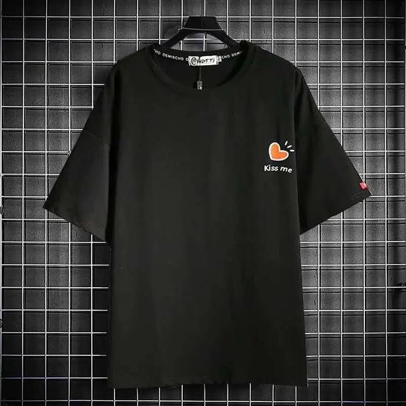 Футболка мужская с милым котом повседневная забавная рубашка в японском стиле