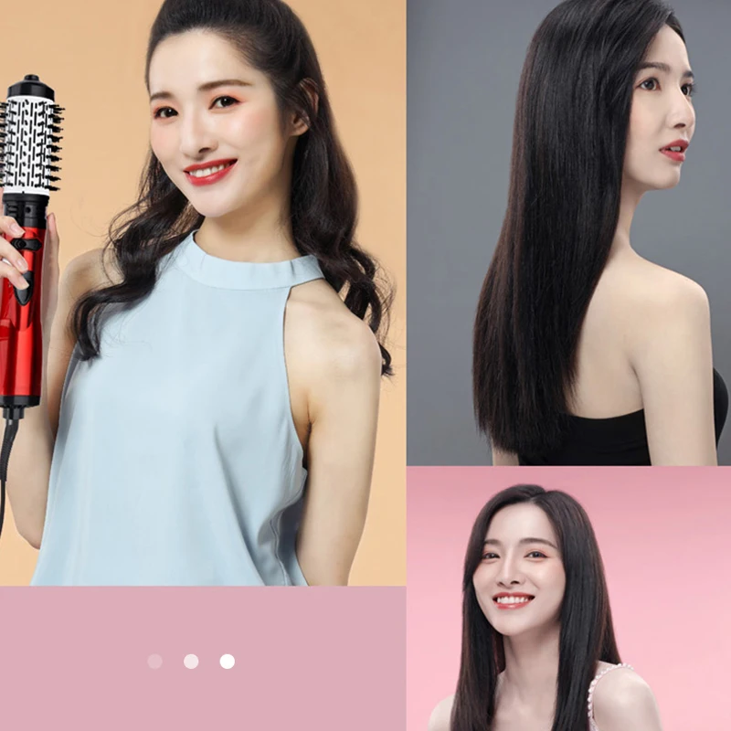 2 в 1 электрическая вращающаяся расческа для завивки волос с головками 50 мм