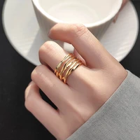 fashion metallic multilayers criss wide rings for women etrendy personality new jewelry open ring
