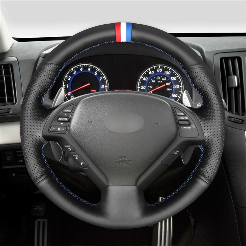 MEWANT Black Genuine Leather Car Steering Wheel Cover for Infiniti G G25 G35 G37 EX EX35 EX37 Q Q40 Q60 QX50 Nissan Skyline | Автомобили и