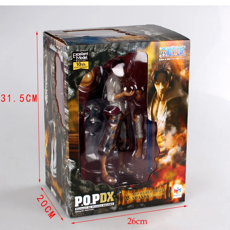 

25Cm Japanese Anime Action Figure One Piece Great Characters Redhead Shanks Classic Collectable Model Toys Dolls Gifts