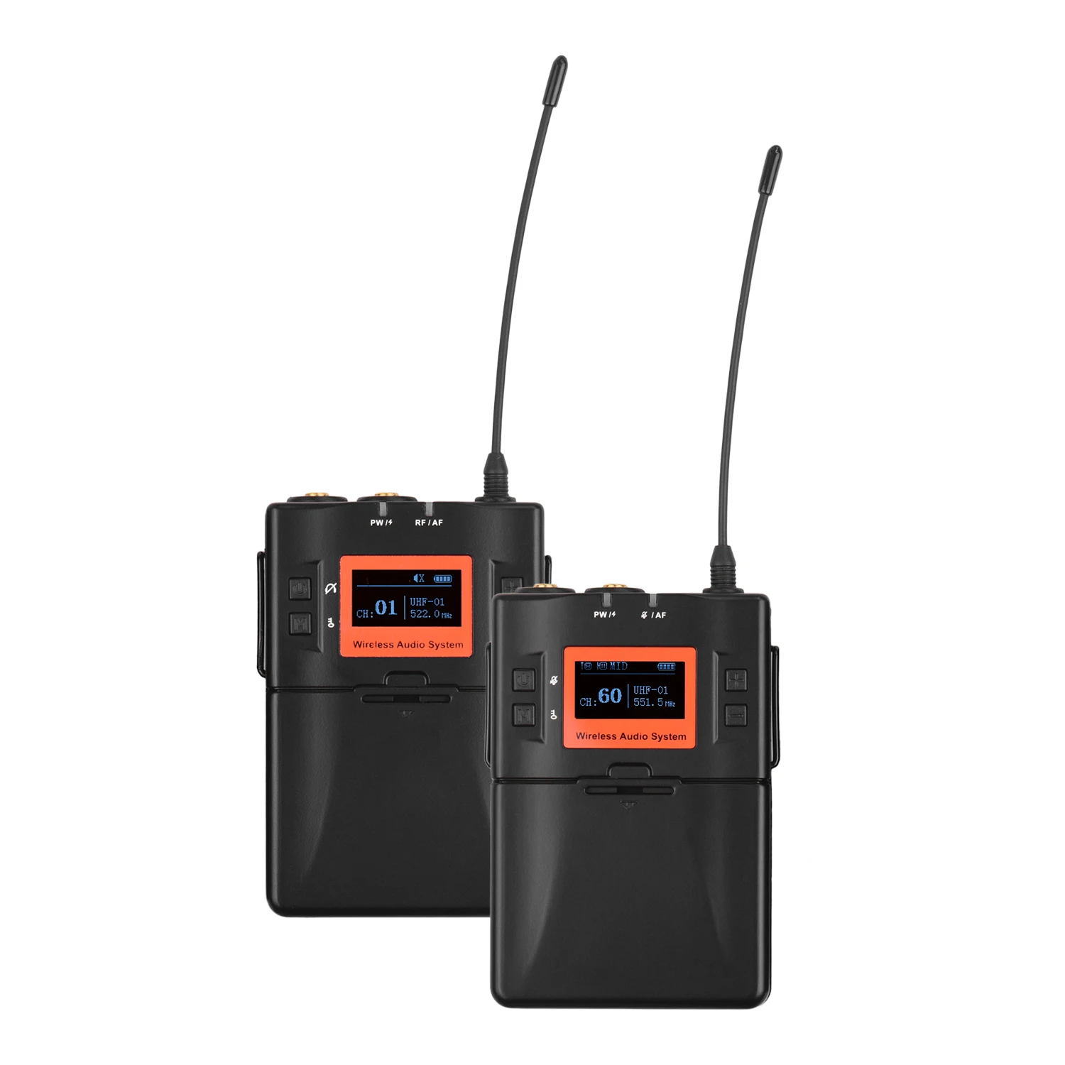 Беспроводная петличный микрофонная система UHF 60 каналов один передатчик