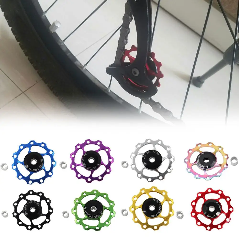 

11T Mountain Bike Rear Derailleur Guide Wheel Metal Bearing Steel Dustproof Durable Bike Guide Roller Pulley