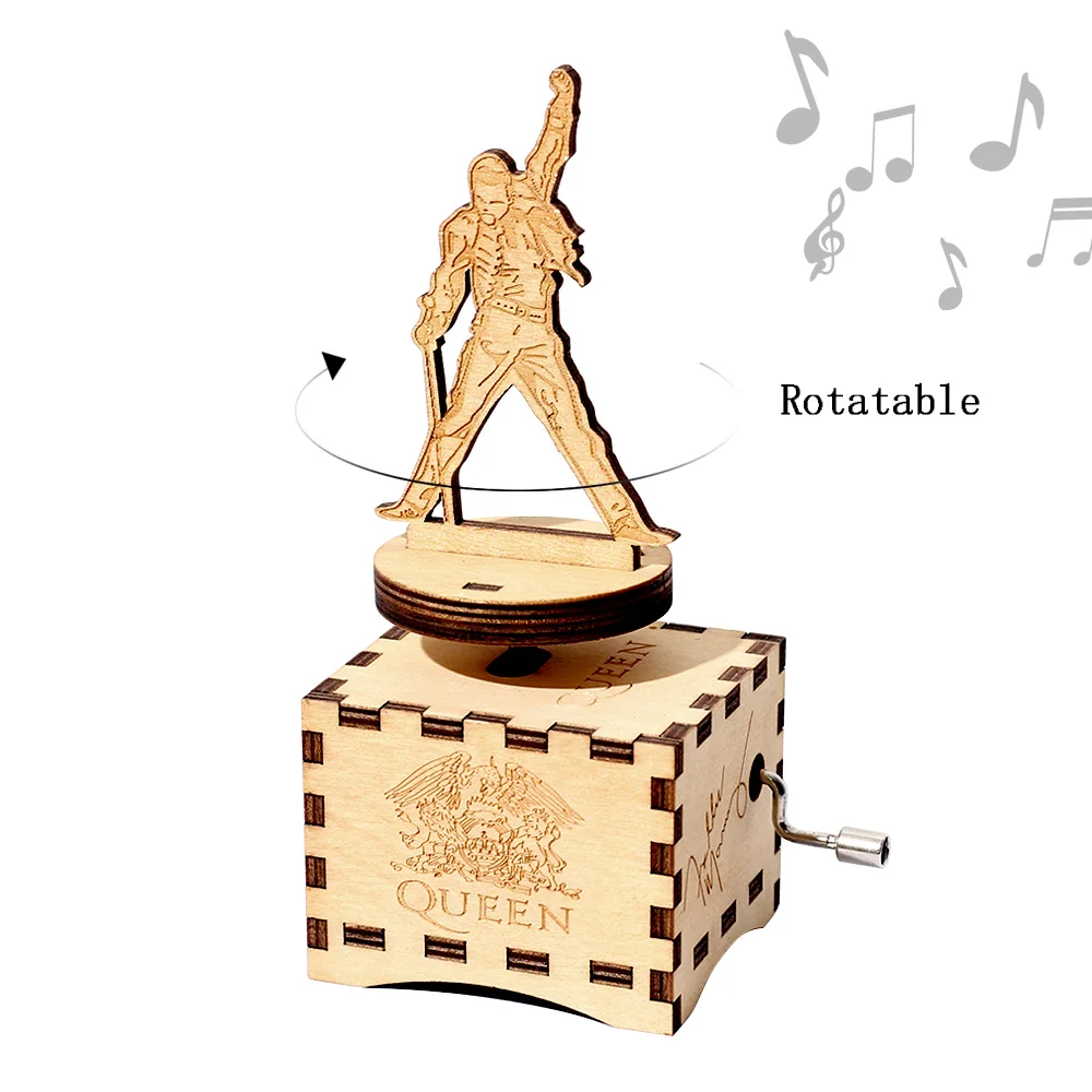 Популярная Античная резная музыкальная шкатулка вращающаяся королева на