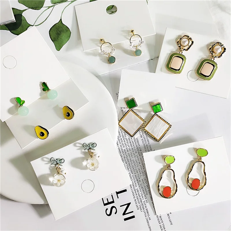 Серьги в Корейском стиле маленькие серьги из авокадо зеленого цвета светильник