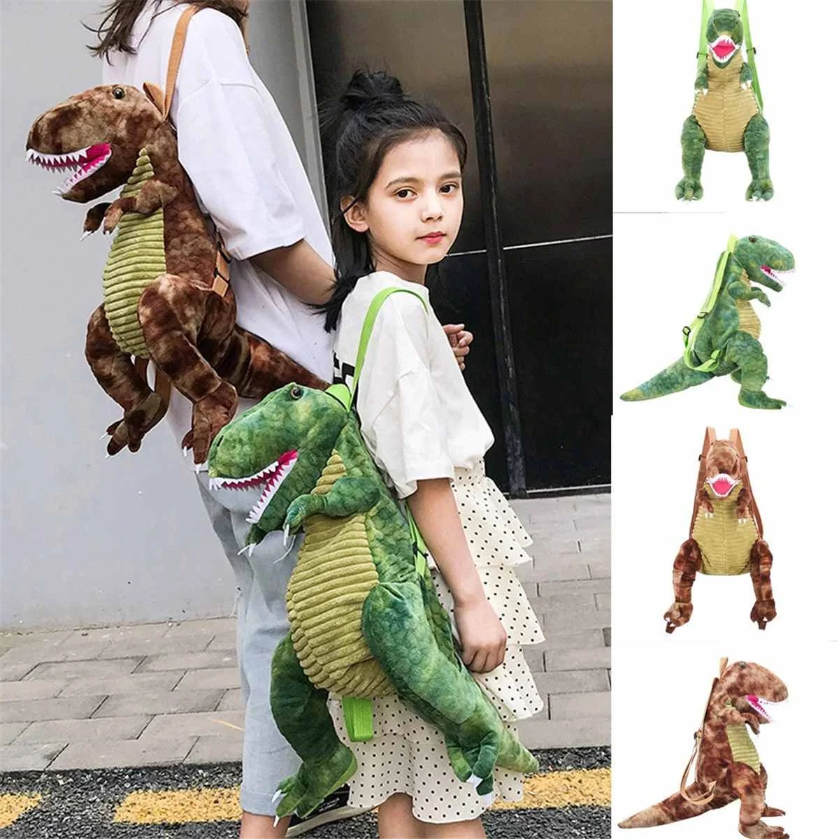 

Children Backpacks Kids Bag 3D Dinosaur Baby Bag Parent-child Dinosaur Bag Boys Girls Cute Animal Prints Travel Bags Toys Gifts