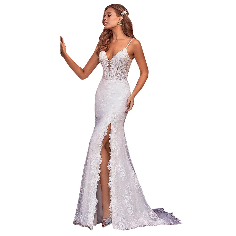 

Long Sexy Deep V Lace Dress Women Wrap Ruched Sleeveless White Long Dresses Ladies Cocktail Nightclub Party Dress Vestidos 2020