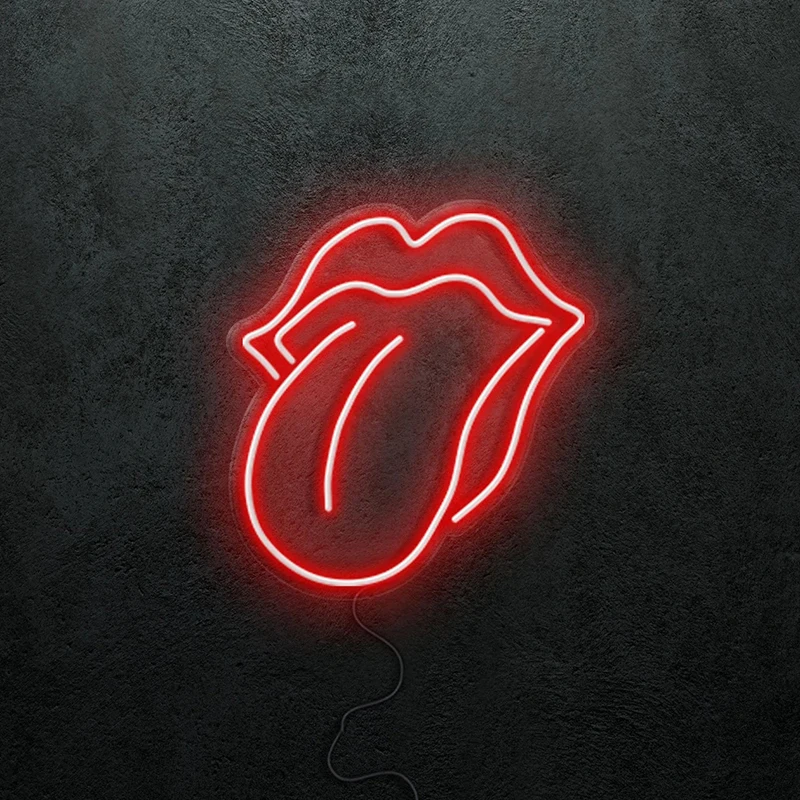 Tongue Out Neon sign, Flex fit for Bar or Pub neon LED sign, Restaurant neon wall decor sign, Parties or Event LED lights, Babe