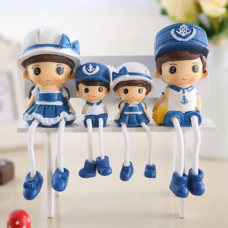 4 шт./компл. смолы с мультипликационной куклой и украшения ТВ шкаф маленькие