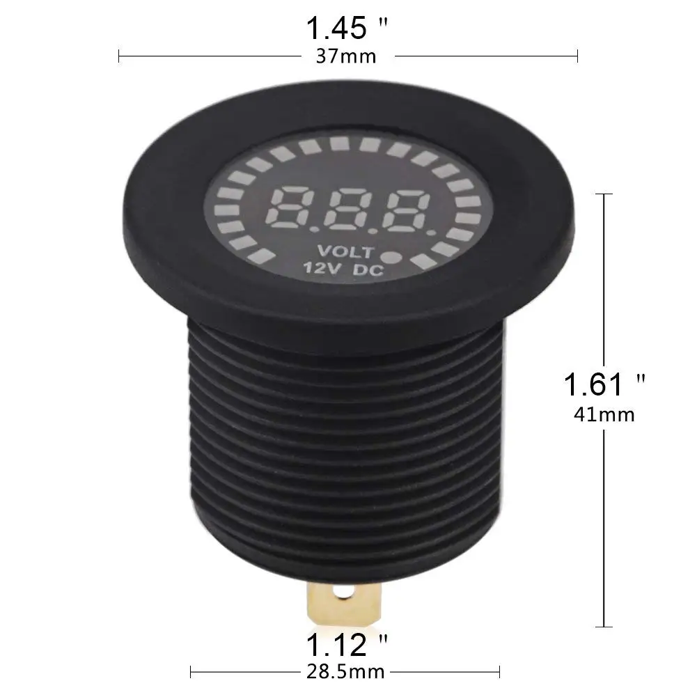 DIY Waterproof 12V DC Voltmeter Color LED Digital Display Scale Gauge Battery Tester for Marine Car Motorcycle Truck Boat RV | Автомобили