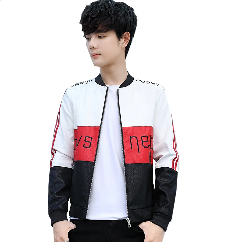 

Мужская модная крутая кожаная куртка с воротником-стойкой, легкая бейсбольная куртка-бомбер из искусственной кожи, верхняя одежда