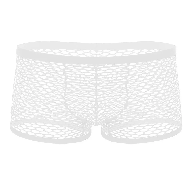 Мужские трусы боксеры с низкой посадкой в сетку дышащие сетчатые прозрачные