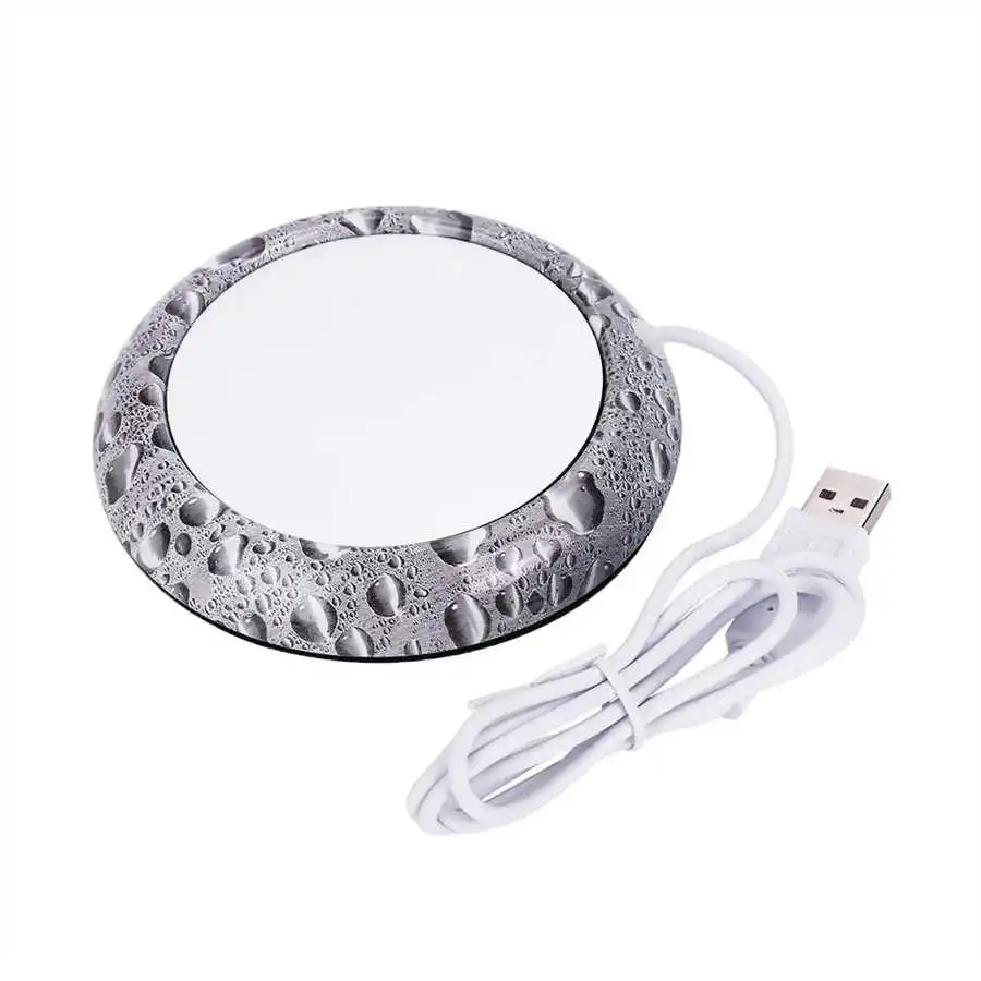 

Water Heating Pad Home Office Constant Temperatures Mug USB Cup Warmer Wood Grain Office Milk Tea