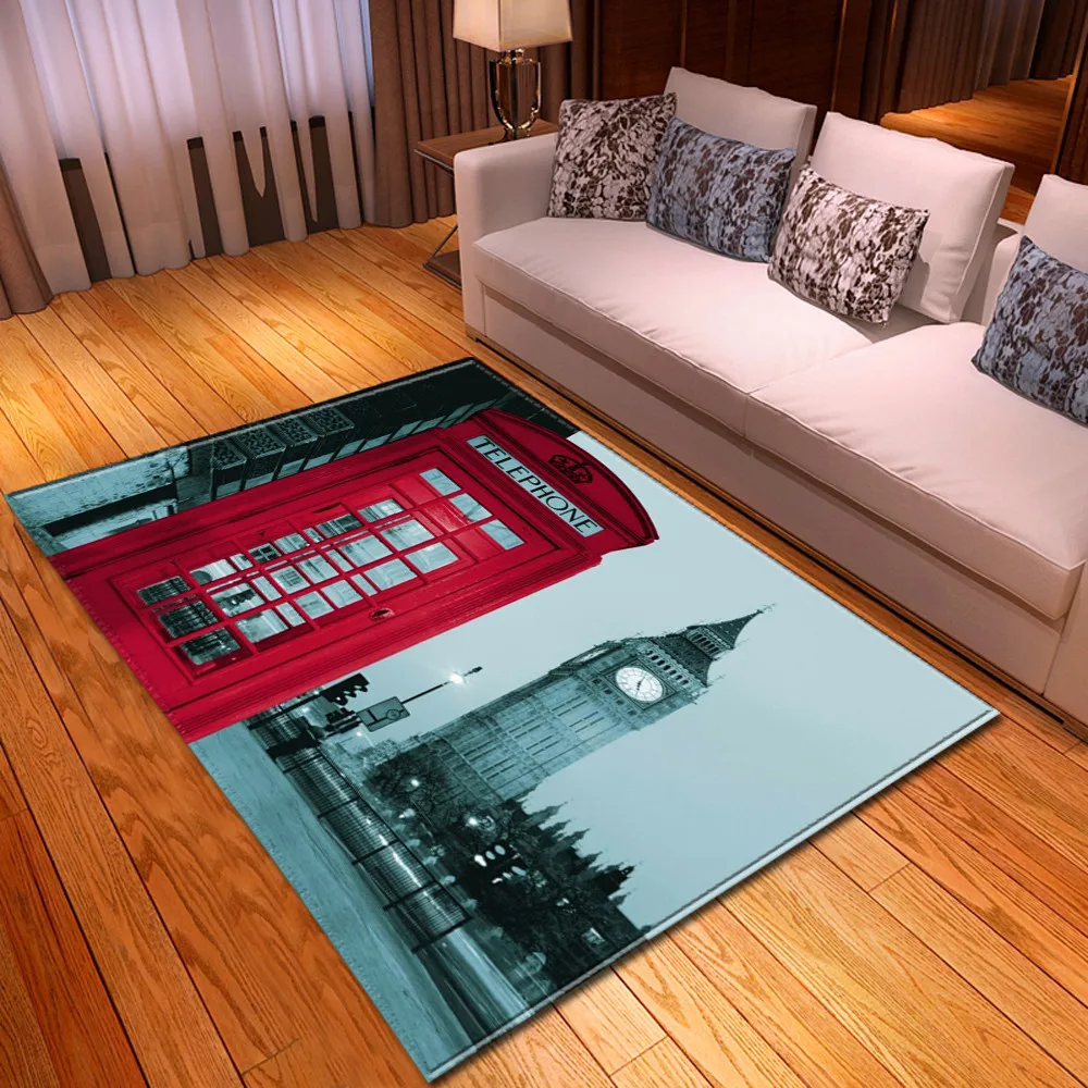 Ковер в скандинавском стиле Романтическая башня Парижа фланелевый нескользящий