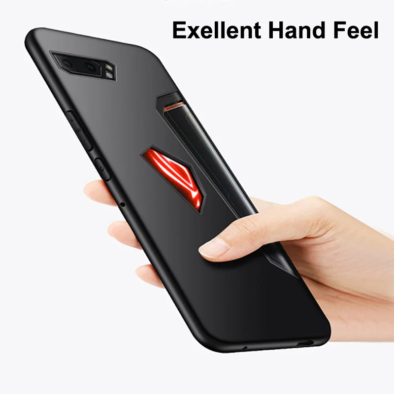 Для Asus ROG Phone 2 Case ZS660KL Мягкие силиконовые защитные чехлы+ стеклянная Защитная пленка для Asus ROG Phone II ROG2 Тонкий чехол