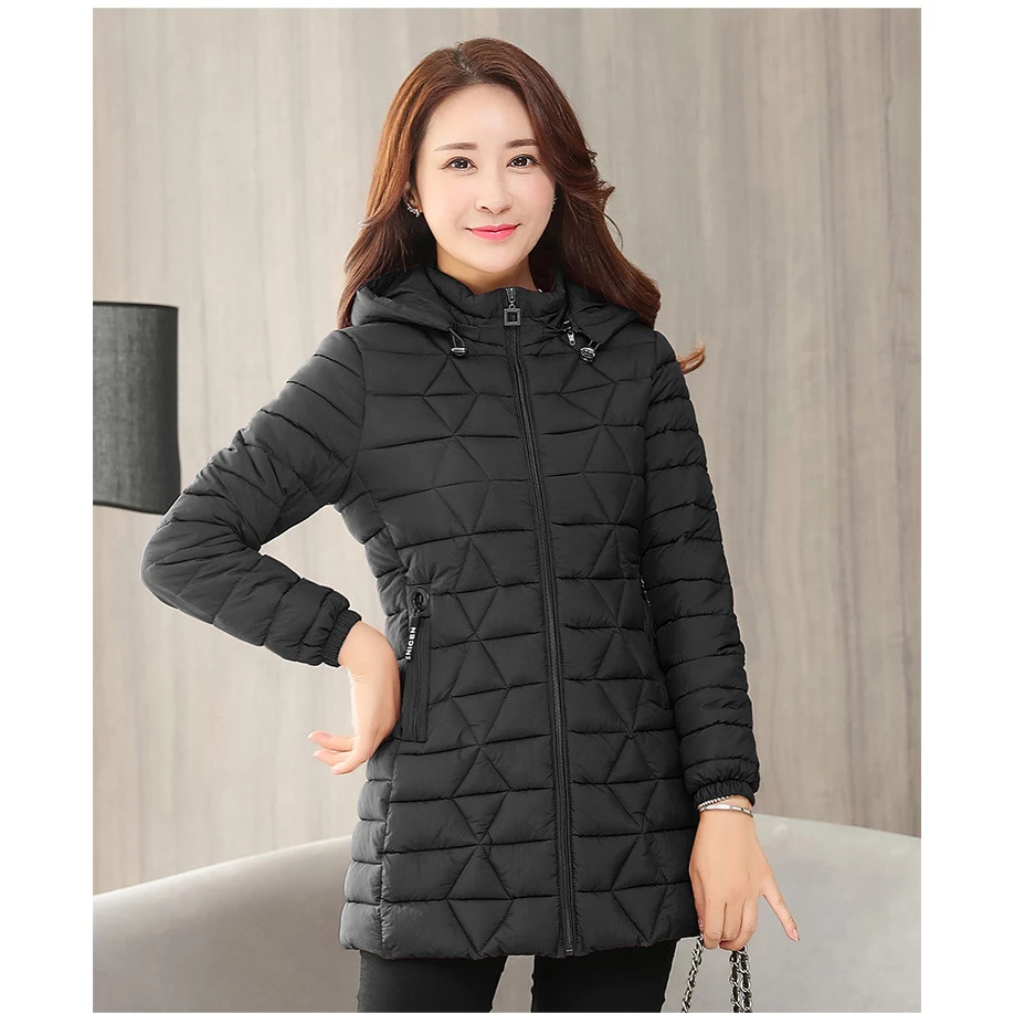 Женская парка с капюшоном черная винно-красная армейская зеленая куртка модель