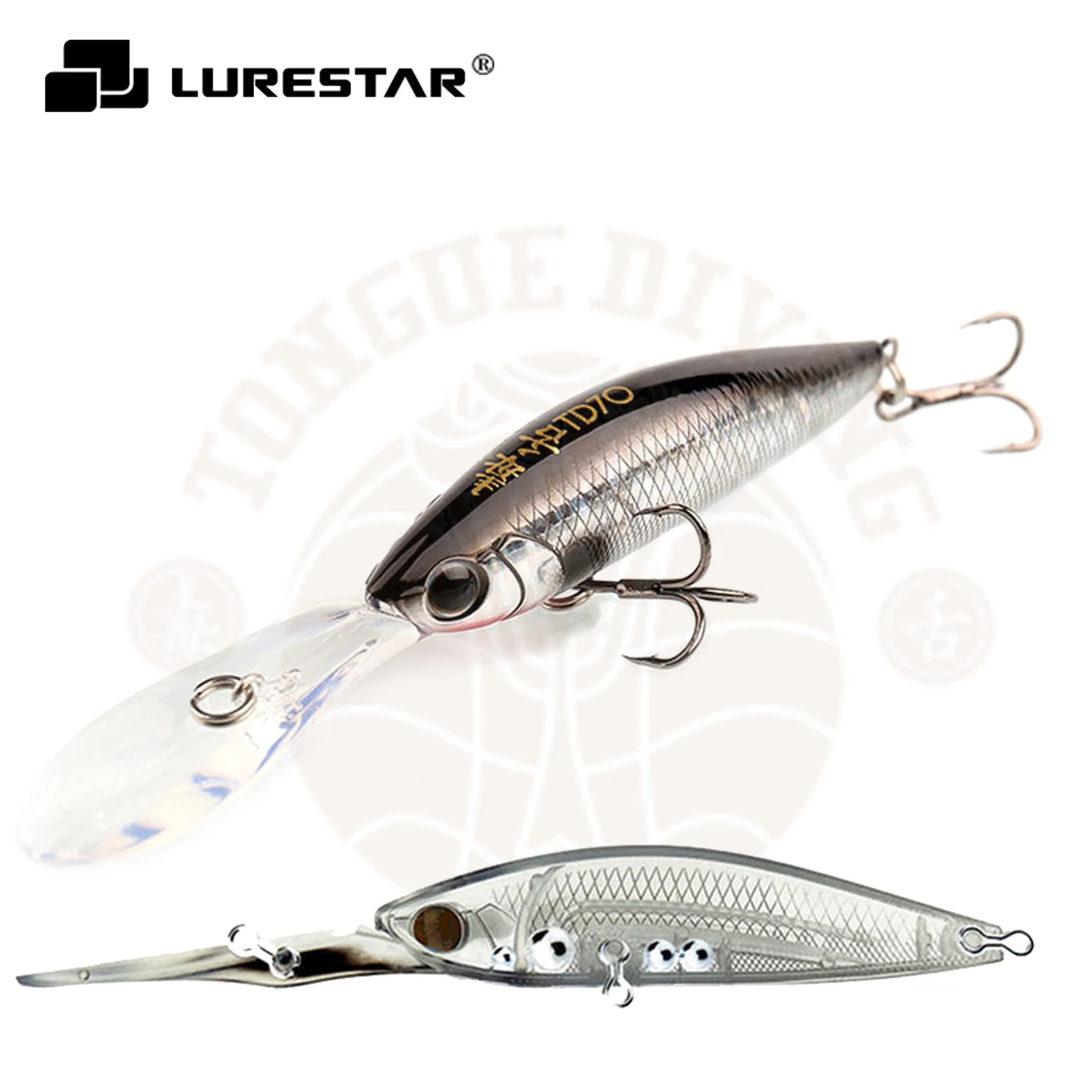 

Приманка Lurestar TD70 для глубокого погружения гольян, приманка Шад с вольфрамовым шариком, максимальная глубина 3 метра, для ловли окуня, 70 мм/10 г