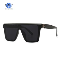 teenyoun 2021 new square sunglasses for women men brand designer one piece flat top sun glasses uv400 oculos de so eyewear