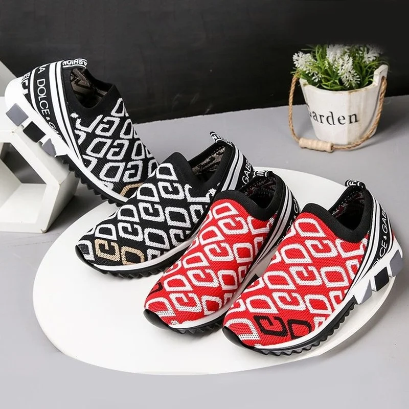 

Fashion Knitting Woman Sneakers Women's Casual Shoes Big Size 43 Hombre Couple Shoes Chaussure Homme Platform Sneakers