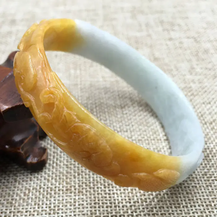 A-299 Beautiful China Hand-carved Orange Jadeite Jade Gems Bracelet Bangle 65mm | Украшения и аксессуары