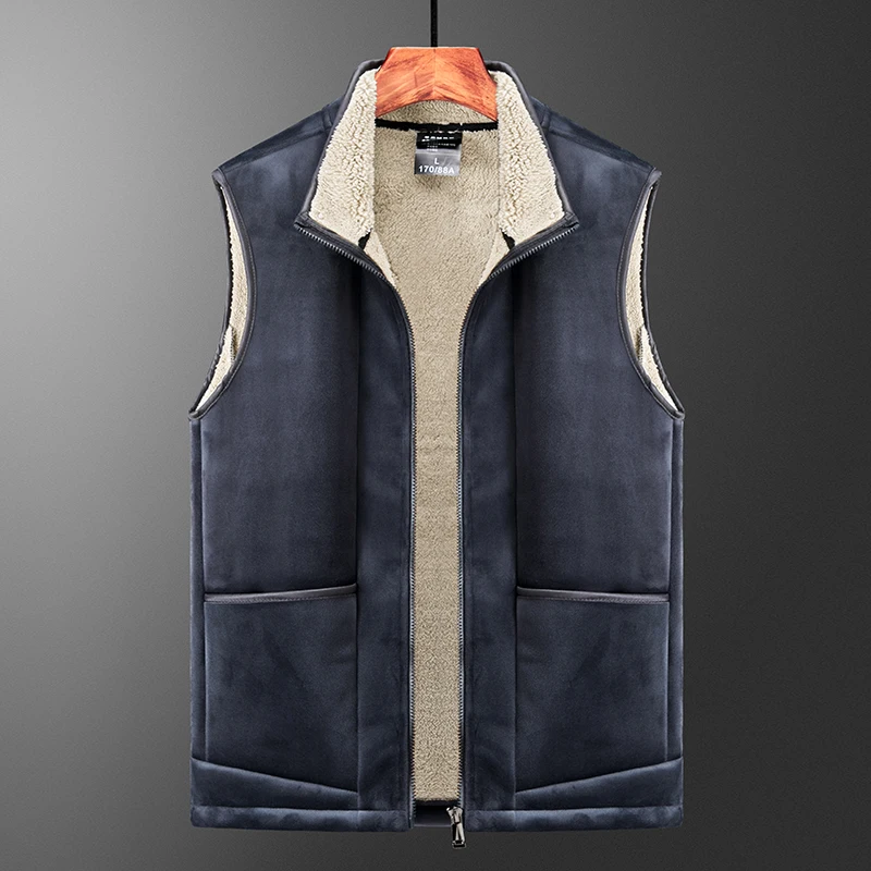 

Autumn Winter Casual Sleeveless Jacket Men Warm Fleece Mens Vest Jacket Thick Sleeveless Men's Vest Mens Vest Waistcoat
