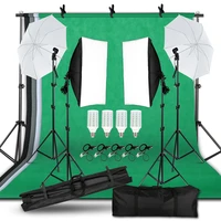 sh photography photo studio lighting kit 2x3m background tripod stand with 4pcs backdrop portable bag led light softbox umbrella