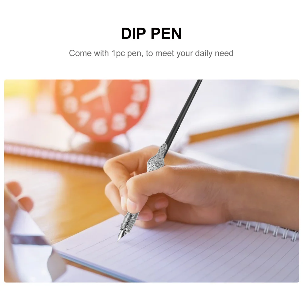 

Wood Handle Dip Pen Useful Student Study Stationery Kids Writing Tool for Child