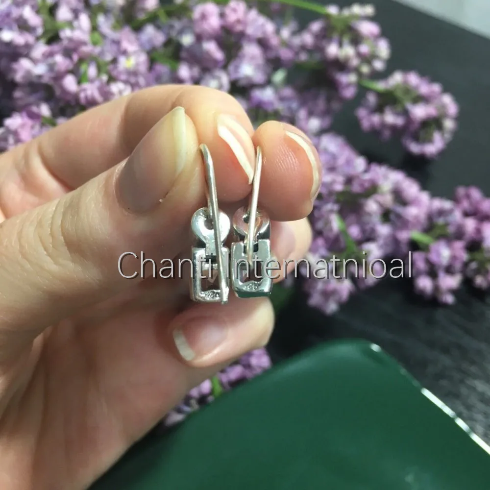 Chanti International Genuine SMOKY Quarts Earrings 1 inches SEMI PRECIOUS Gem | Украшения и аксессуары