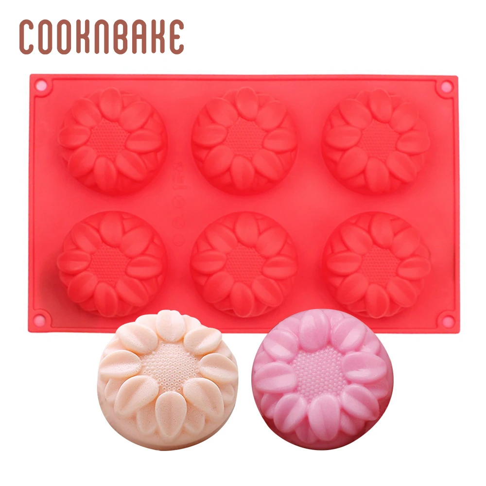 COOKNBAKE 6 решеток Подсолнухи силиконовые формы для торта Мыло ручной работы форма