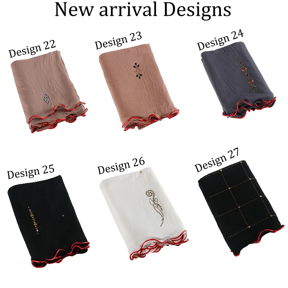 

Шарф-Хиджаб Женский из хлопка, со стразами, разные цвета