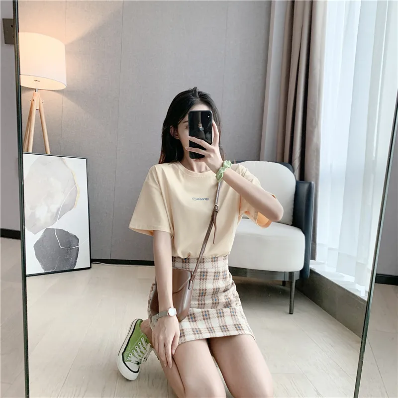 Новая зеленая футболка с надписью Smiley повседневная женская одежда топы Модная