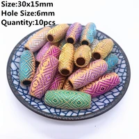 new 30x15mm 10pcs retro acrylic beads imitation wood beads oval shape for handmade diy necklace jewelry accessories making09