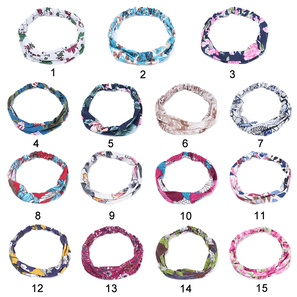 Женская широкая повязка на голову HOOH эластичная бандана в богемном стиле тюрбан