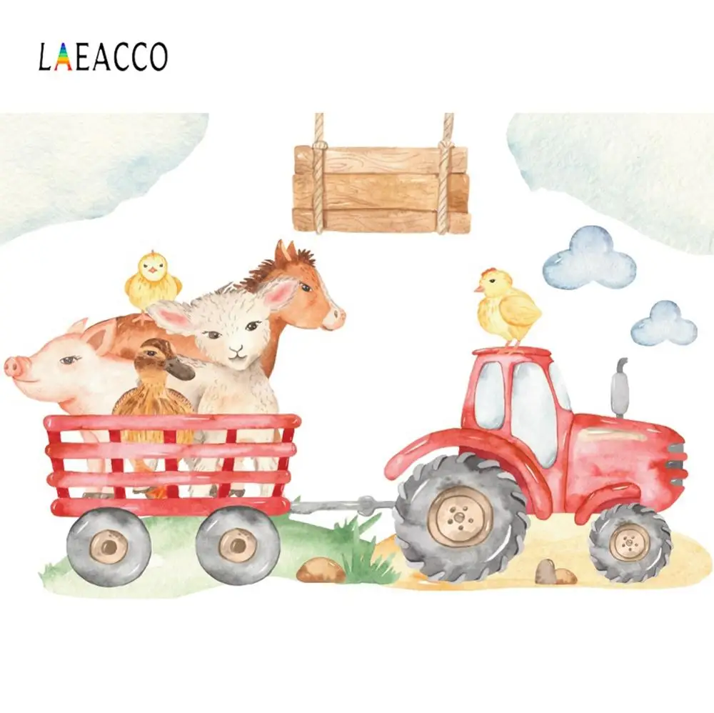 Laeacco фон для фотосъемки с акварелью и сафари индивидуальный постер дня рождения