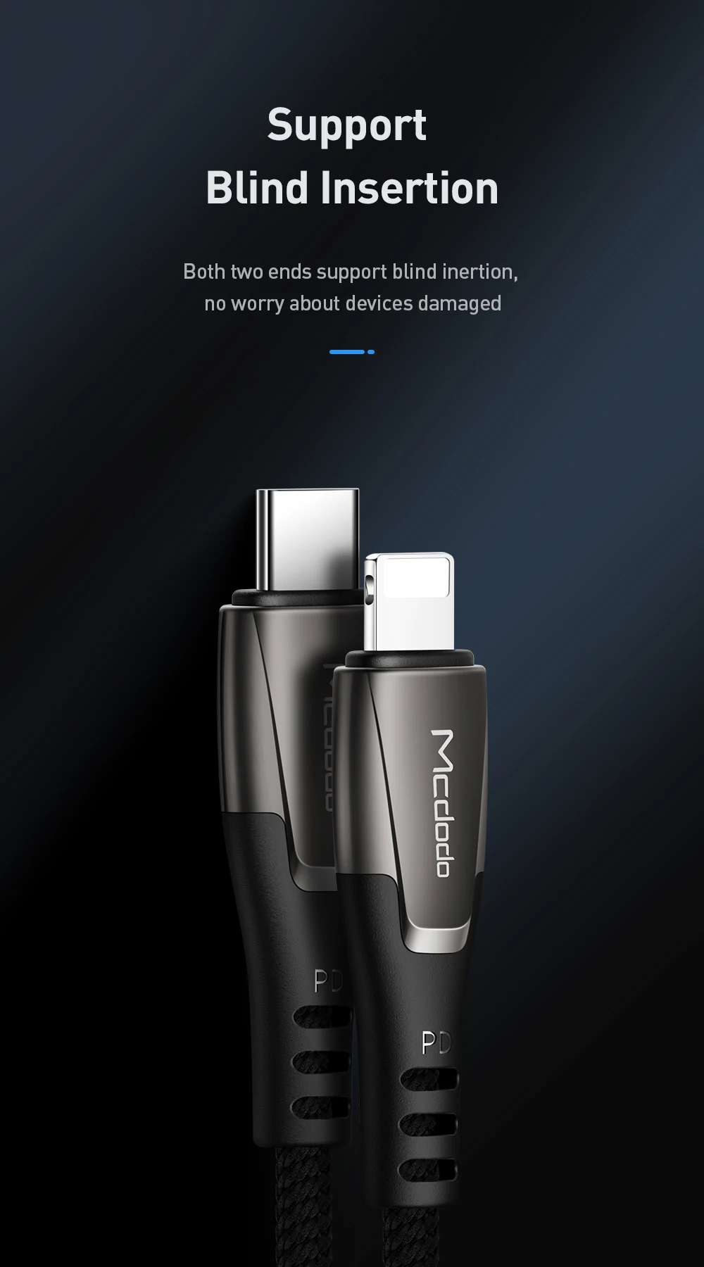Mcdodo USB-C PD 18W кабель для быстрой зарядки type C для зарядного устройства lightning USB C для iPhone XR XS Max 8 Plus iPad Pro Кабель