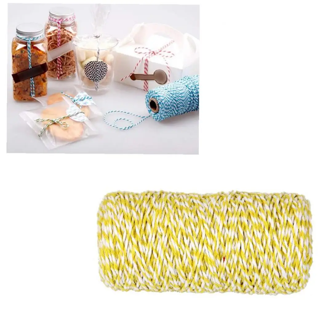 1 Pack 100M Twine Cotton String Rope Durable Thin Cord for Gift Wrapping DIY Arts Crafts Supplies Yellow | Дом и сад