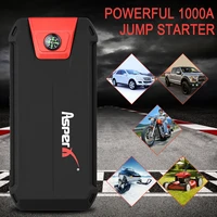 grepro car battery booster power car jumper starter portable wireless charger 13800mah bank with lcd screen led flash light