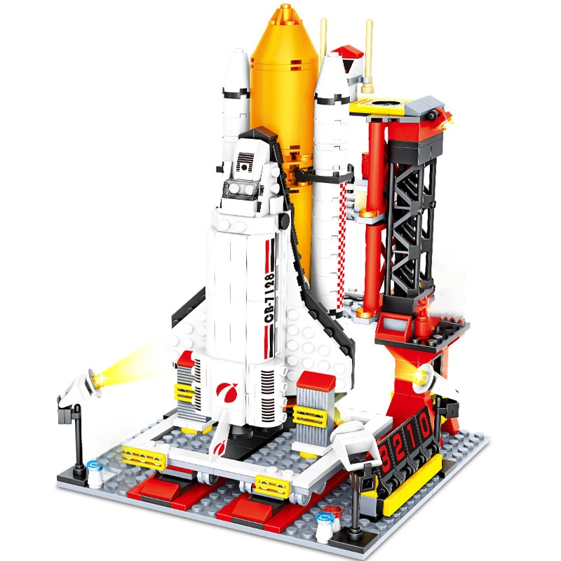 

Aerospace Science and Technology Base Rocket Space Astronaut MOC Figures Building Blocks Bricks Classic Model Toy For Kids Gift